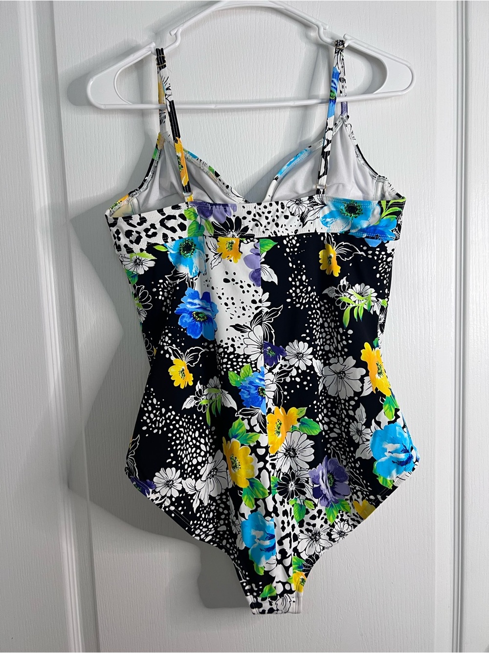 Anne Cole Black One-Piece Swimsuit Floral Print size 14 - Picture 5 of 11